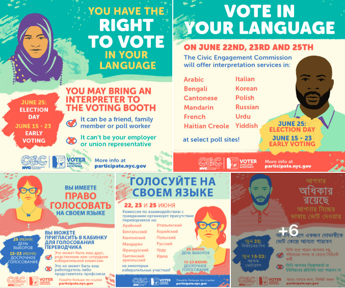 Voting promotion in multiple languages