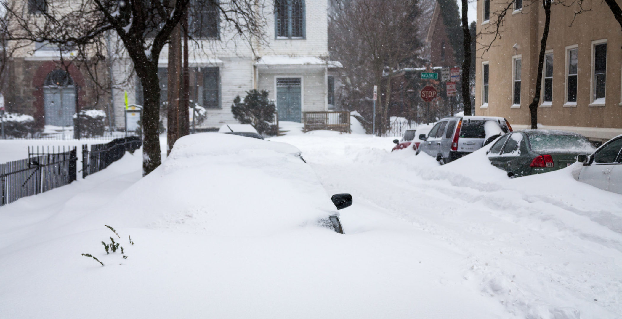 car covered in snow