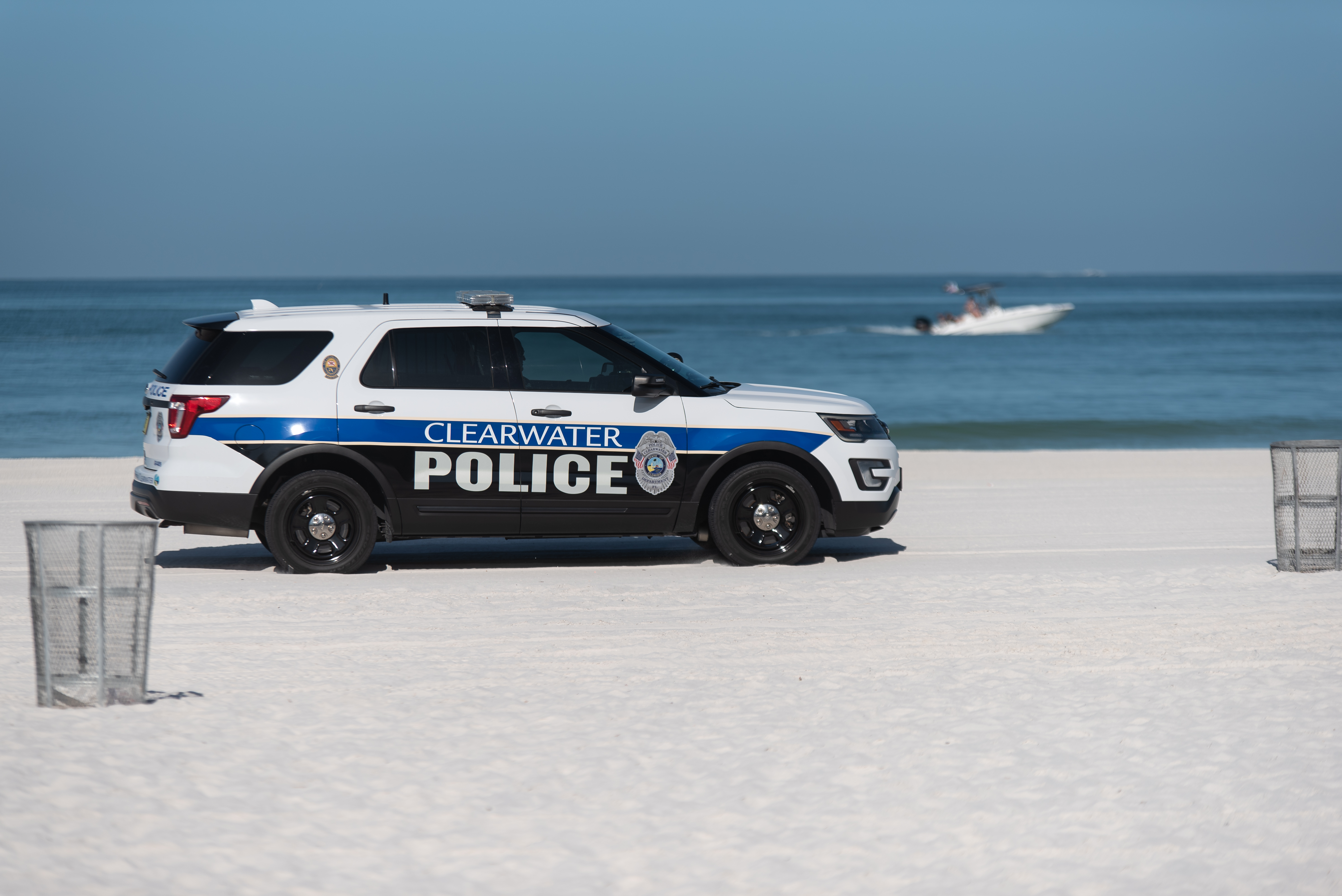 Clearwater police car on beach