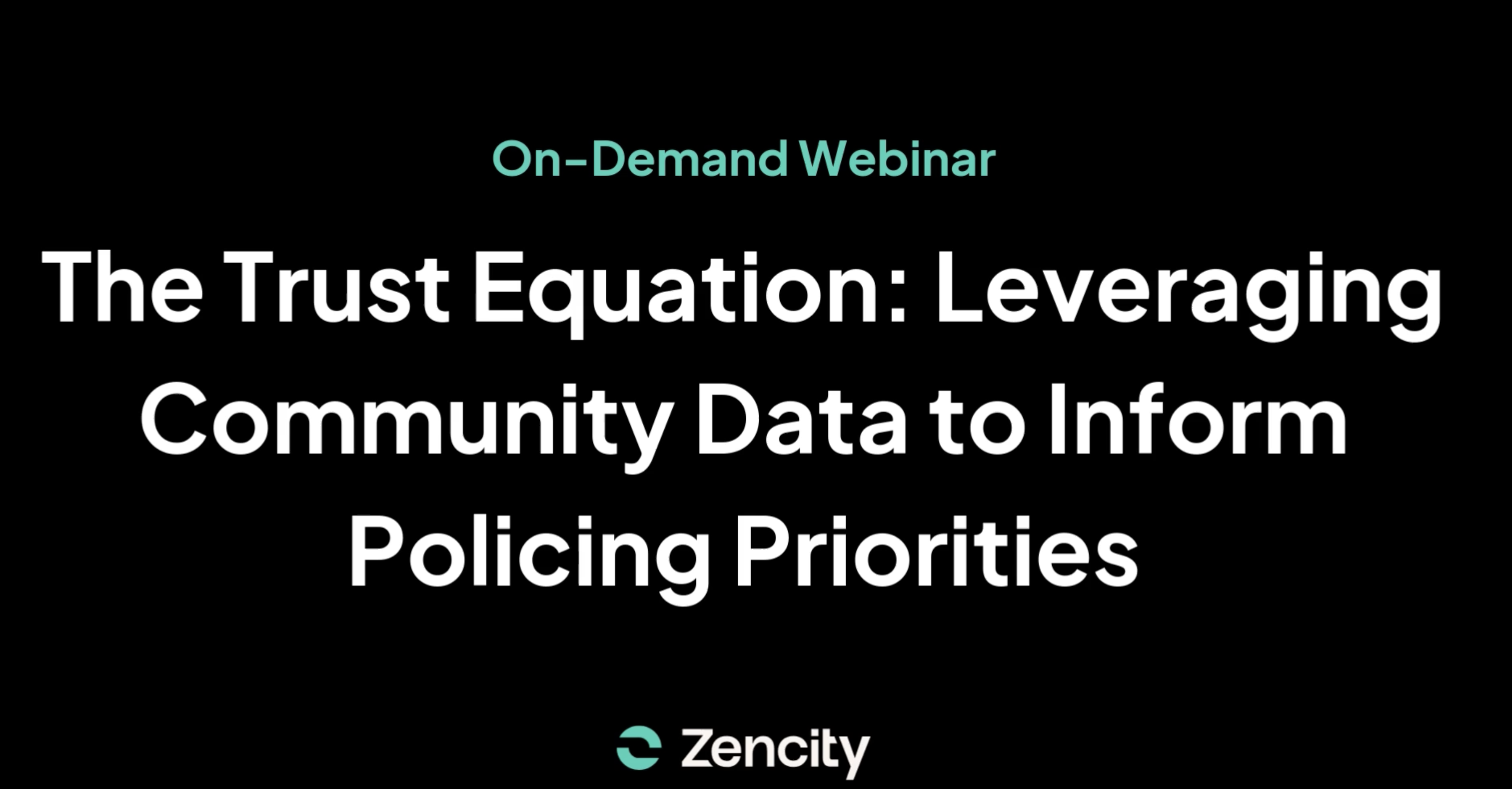 Webinar: Leveraging Community Data to Inform Policing Priorities